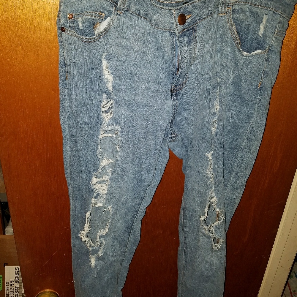 Distressed jeans